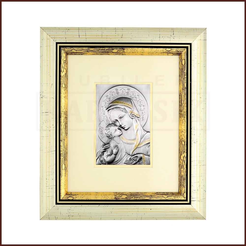 Srebrny obrazek - Madonna z Dzieciątkiem