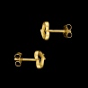Złote kolczyki z cyrkoniami - Serca pr.585