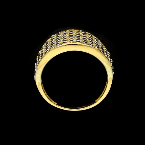 Złoty szeroki ażurowy pierścionek pr.333