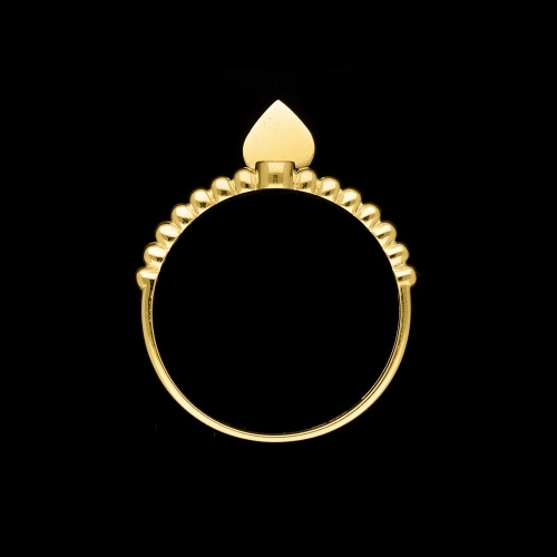 Złoty pierścionek z cyrkoniami - Wiszące serce pr.333