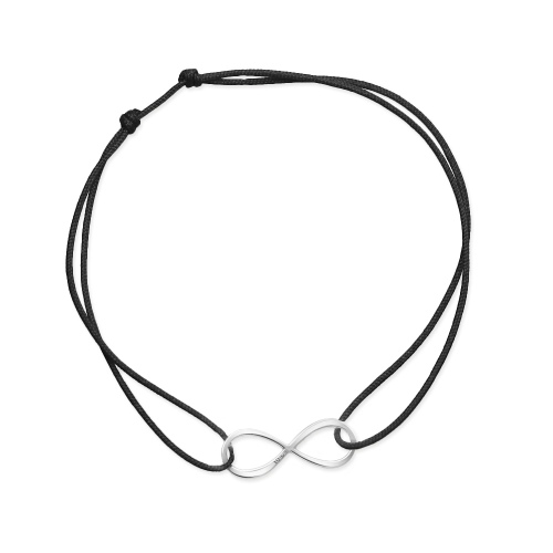 Srebrna bransoletka na sznurku - Nieśkończoność pr.925
