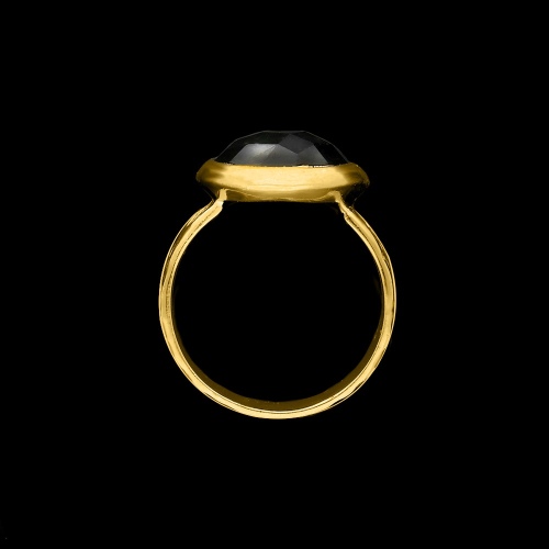 Pozłacany pierścionek z kwarcem pr.925