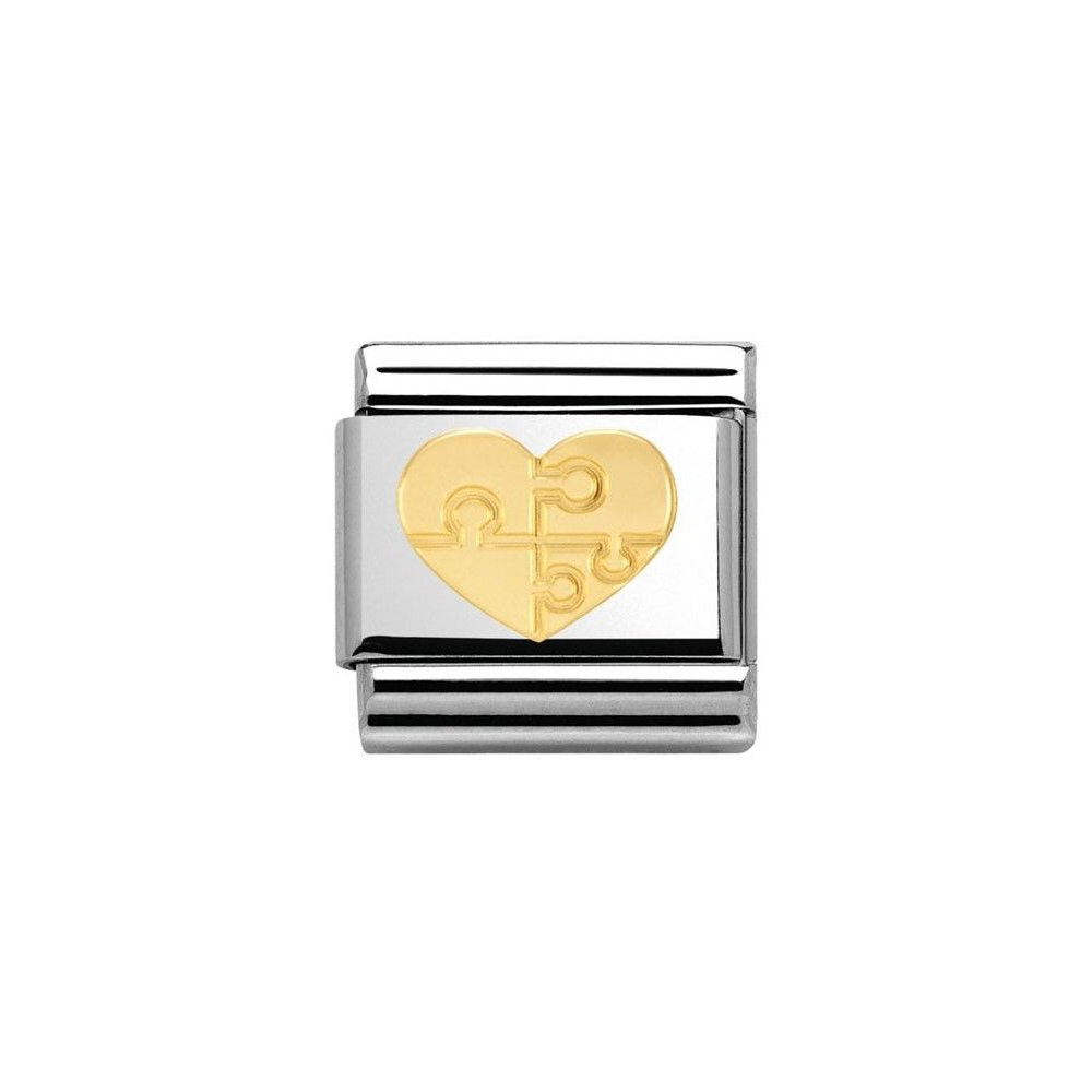 Nomination - Link 18K Gold 'Puzzle Heart' 030116/18