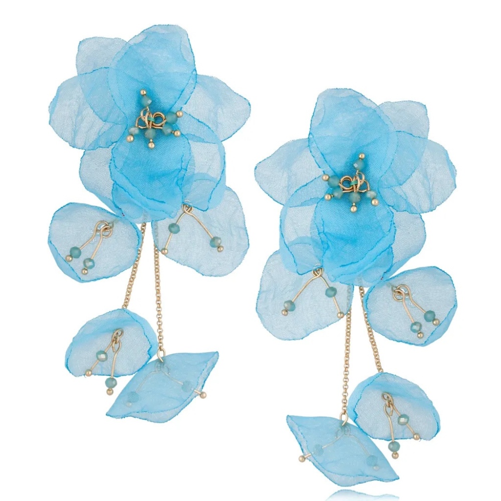 Kolczyki By Dziubeka - Kwiaty Niebieskie II Aura