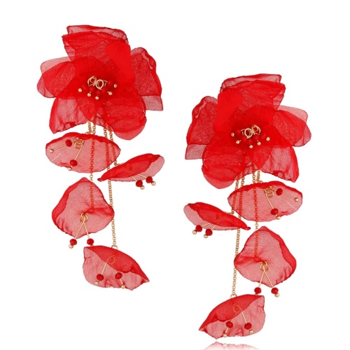 Kolczyki By Dziubeka - Kwiaty Czerwone Aura