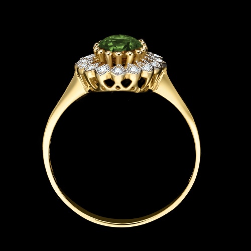 Złoty pierścionek z cyrkonią - Oczko Vintage pr.585