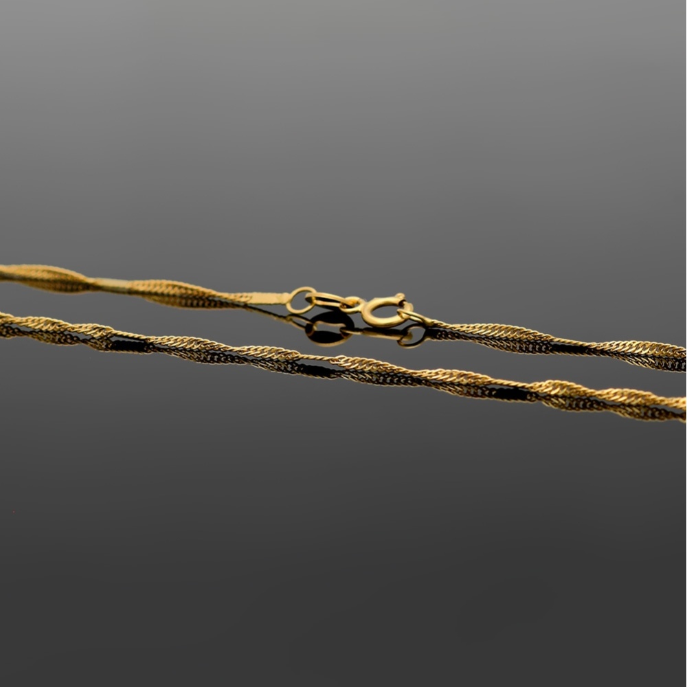 Złoty Łańcuszek Zdobiony Singapur 42cm pr. 333