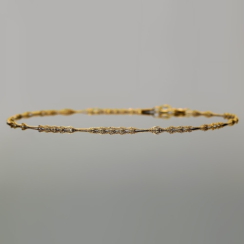 Złota bransoletka - Singapur 19cm pr.585