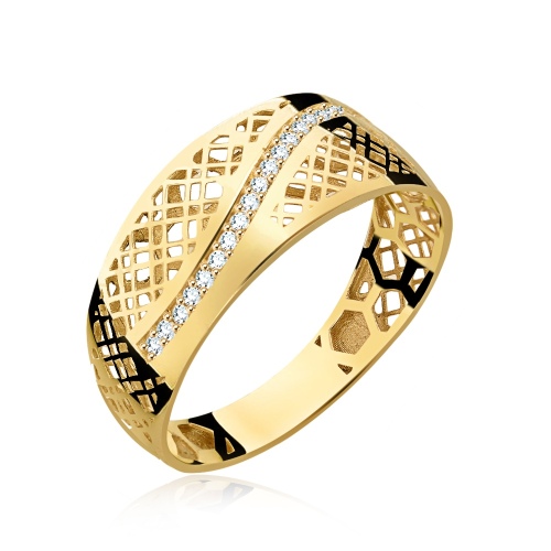 Złoty pierścionek z cyrkoniami pr.585
