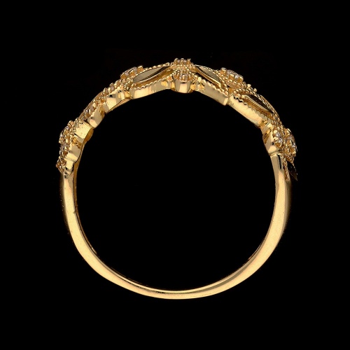 Złoty pierścionek z cyrkoniami - Kwiatki pr.333