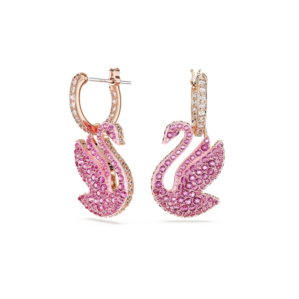 Kolczyki Swarovski - Iconic Swan, Pink, Rose Gold 5647544