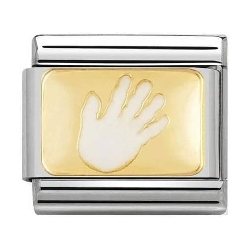 Nomination - Link 18K Gold 'White Hand' 030263/12
