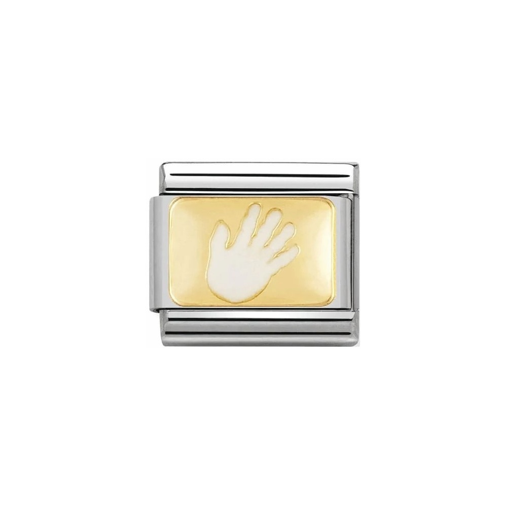 Nomination - Link 18K Gold 'White Hand' 030263/12