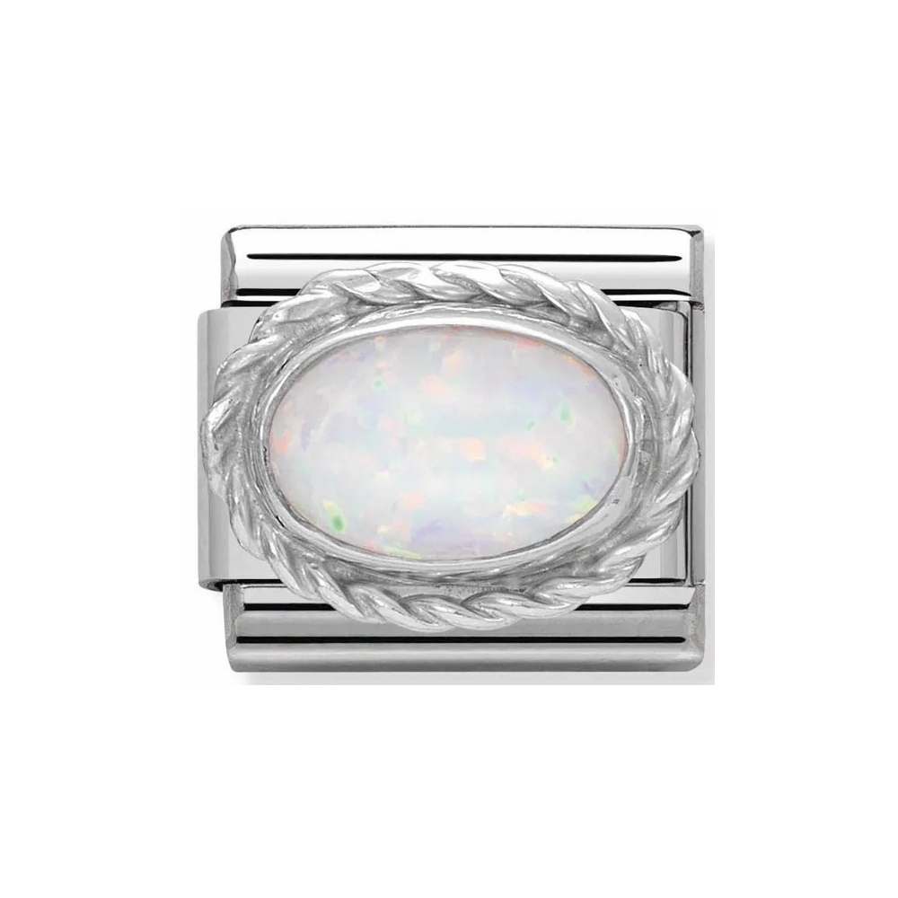 Nomination - Link 925 Silver 'Biały Opal' 330503/07