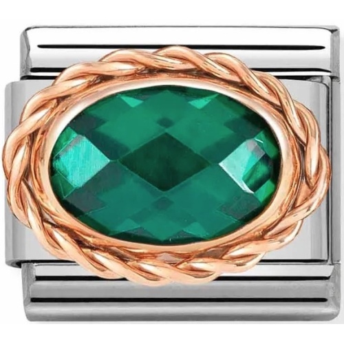 Nomination - Link 9K Rose Gold 'Emerald Green' 430603/027