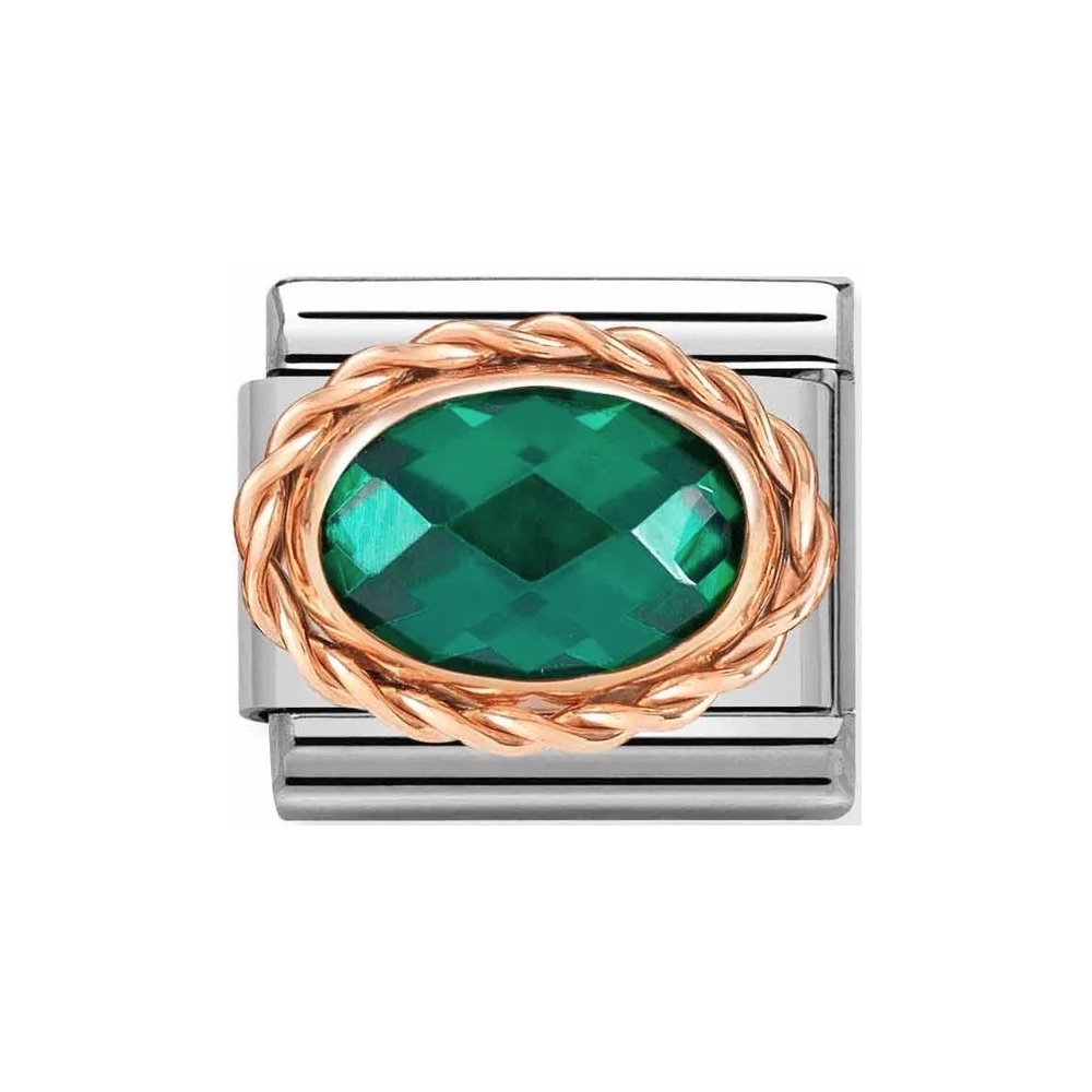 Nomination - Link 9K Rose Gold 'Emerald Green' 430603/027