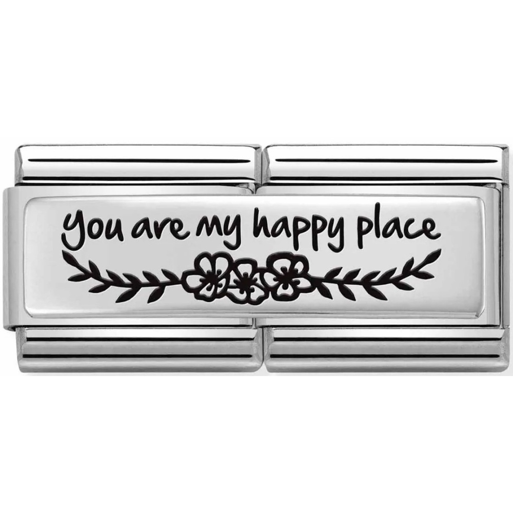 Nomination - Double Link 925 Silver 'YOU ARE MY HAPPY PLACE' 330711/06