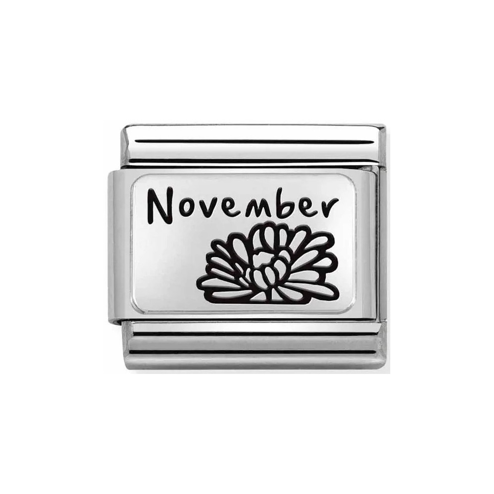 Nomination - Link 925 Silver 'NOVEMBER Chrysanthemum' 330112/23