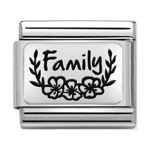 Nomination - Link 925 Silver 'FAMILY with Flowers' 330111/33