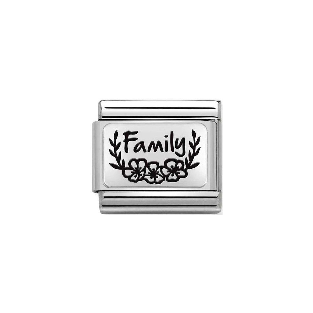 Nomination - Link 925 Silver 'FAMILY with Flowers' 330111/33