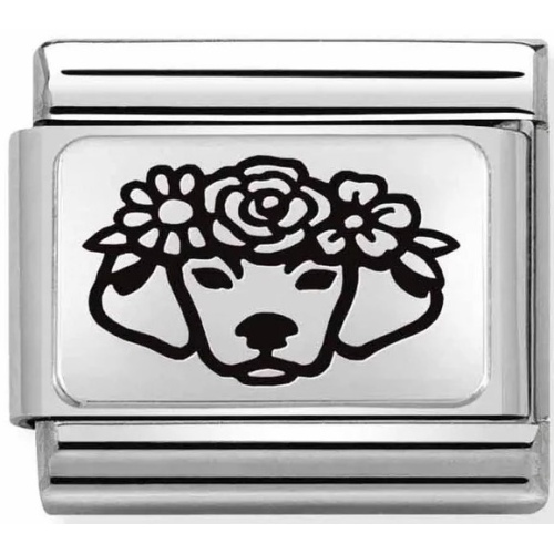 Nomination - Link 925 Silver 'Dog with Flowers' 330111/24