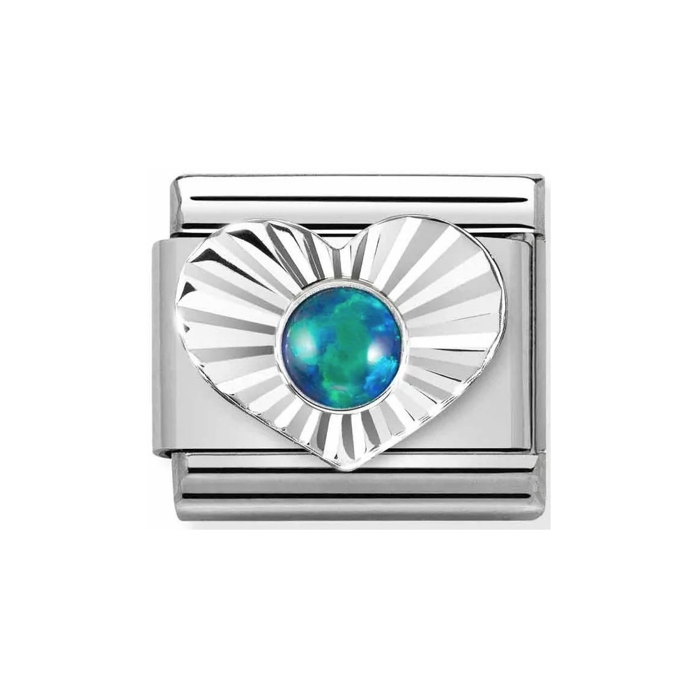 Nomination - Link 925 Silver 'Zielony Opal' 330508/26