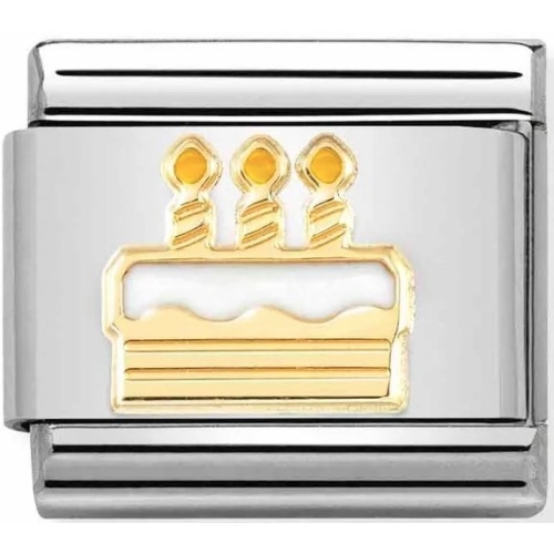 Nomination - Link 18K Gold 'White Birthday Cake' 030272/71