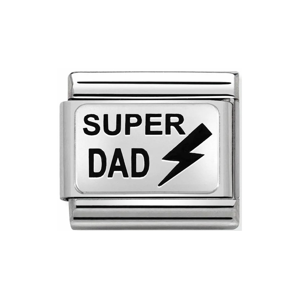 Nomination - Link 925 Silver 'SUPER DAD With Thunderbolt' 330208/32