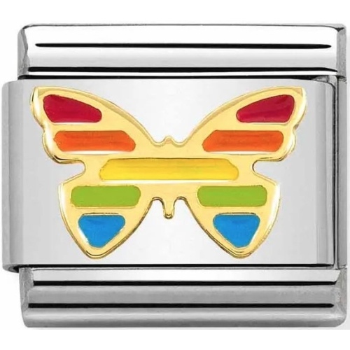 Nomination -  Link 18K Gold 'Butterfly Rainbow' 030272/55