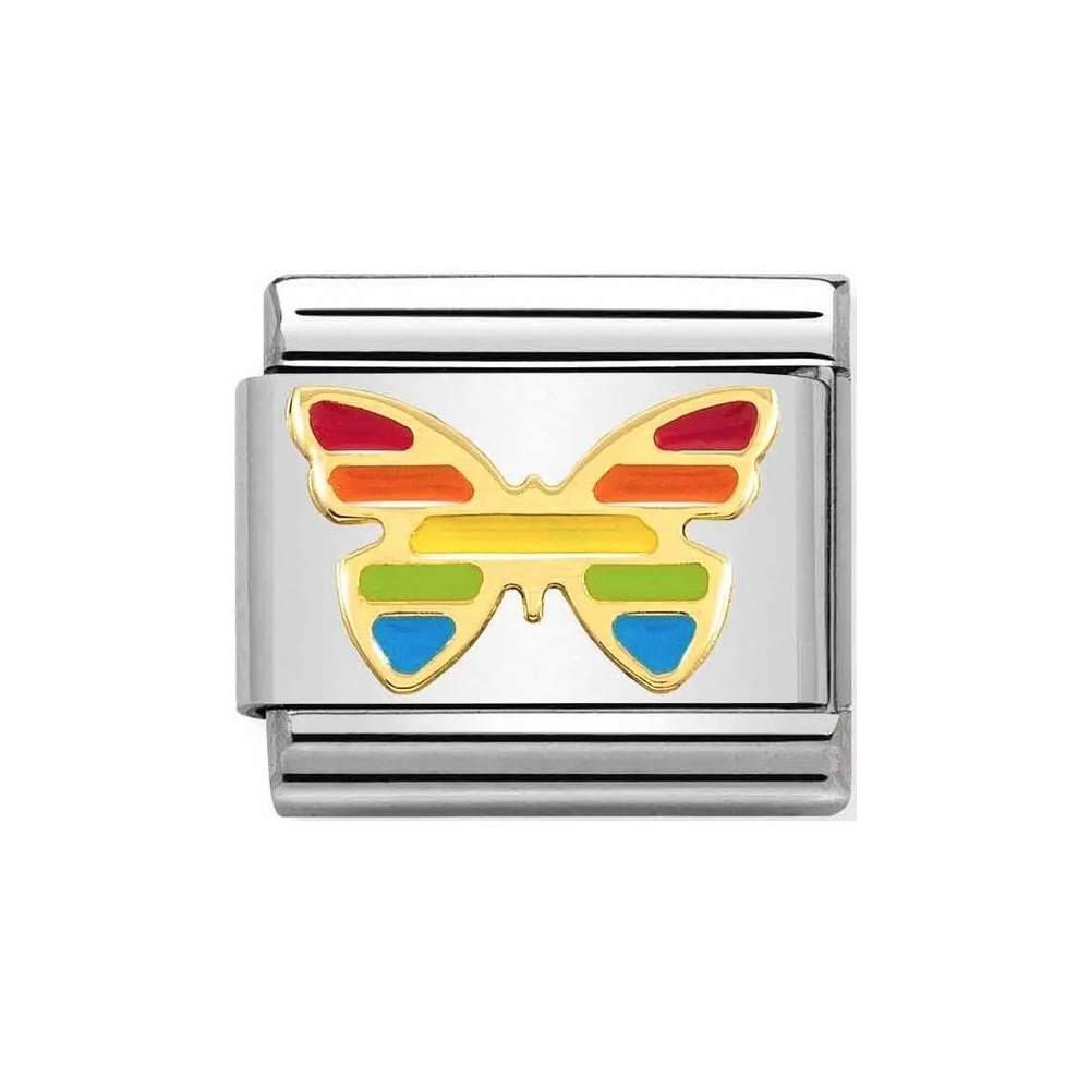 Nomination -  Link 18K Gold 'Butterfly Rainbow' 030272/55
