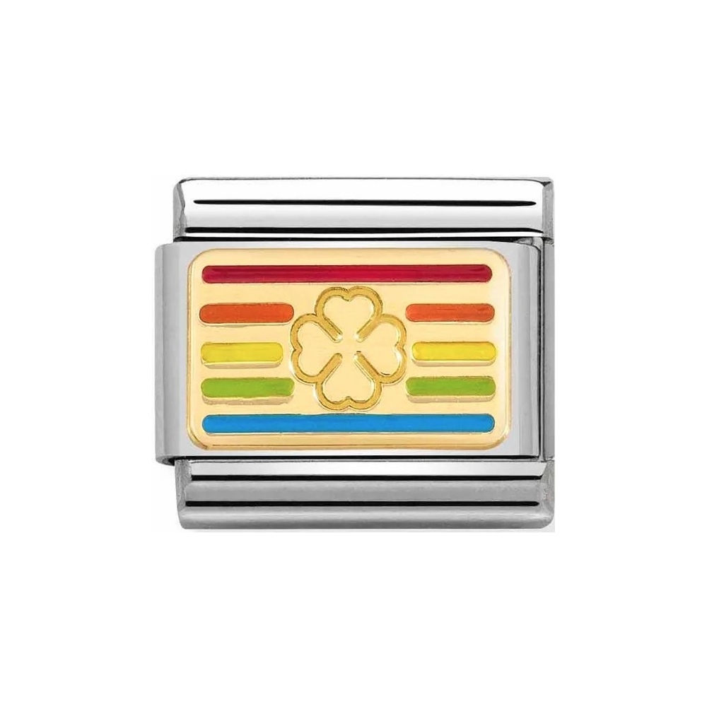 Nomination -  Link 18K Gold 'Rainbow Flag Four-Left Clover' 030263/25