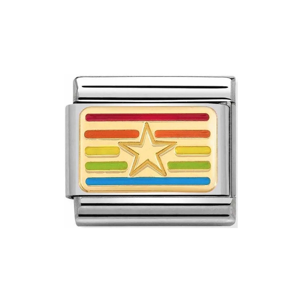 Nomination -  Link 18K Gold 'Rainbow Flag Star' 030263/23