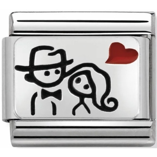 Nomination - Link 925 Silver Couple with Heart 330208/10