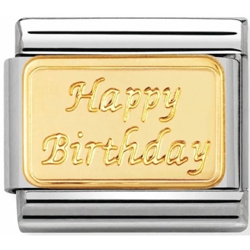 Nomination - Link 18K Gold 'Happy Birthday' 030121/09