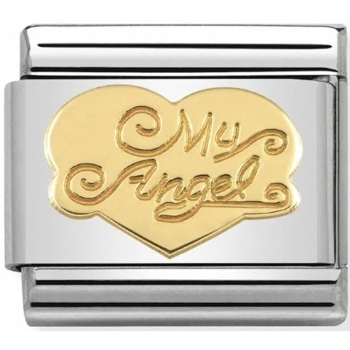 Nomination - Link 18K Gold Serce 'My Angel' 030116/21