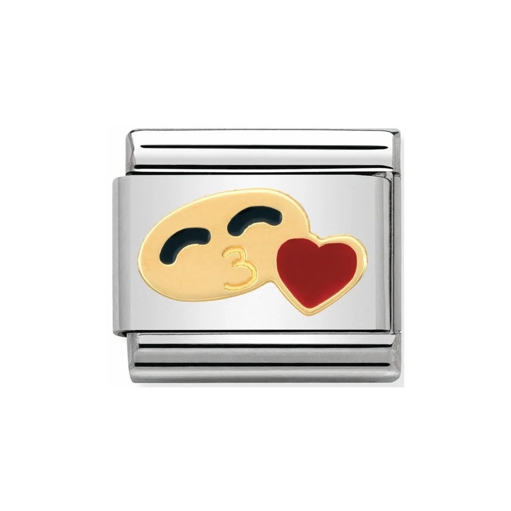 Nomination - Link 18K Gold 'His Smile with Heart' 030243/29