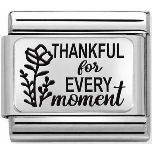 Nomination - Link 925 Silver 'THANKFUL FOR EVERY MOMENT' 330111/32