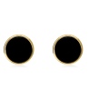 Złote kolczyki - Czarne oczko 6mm pr.585