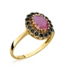 Złoty pierścionek z cyrkonią - Oczko Vintage pr.585