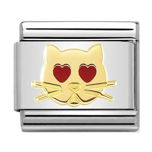 Nomination - Link 18K Gold 'Cat with Heart Eyes' 030272/43