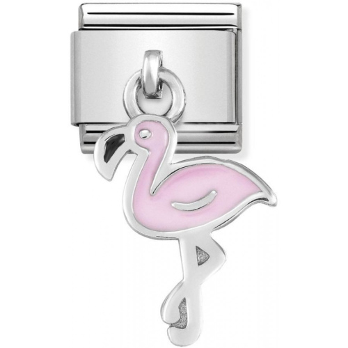 Nomination - Link 925 Silver 'Pink Flamingo' 331805/12