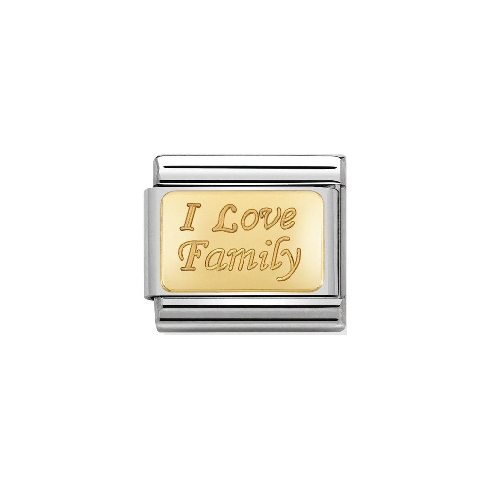 Nomination - Link 18K Gold 'I love Family' 030121/33