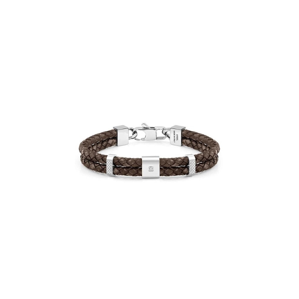 Bransoletka Nomination - Double Tribe Bracelet In Vintage Effect Leather 026435/003