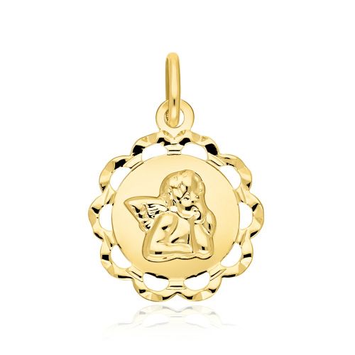 Złota zawieszka - Medalik z Aniołem pr.333