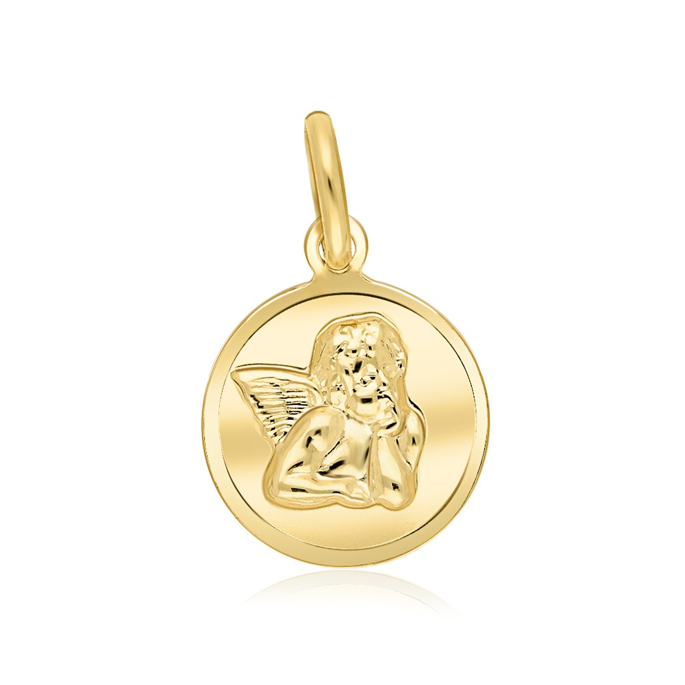 Złota zawieszka - Medalik z Aniołkiem pr.333
