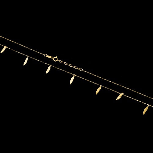 Złoty naszyjnik celebrytka - Subtelne Piórka pr.585